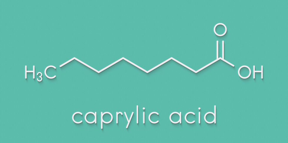 Caprylic (octanoic) acid. Medium-chain fatty acid found in top quality keto weight loss pills.