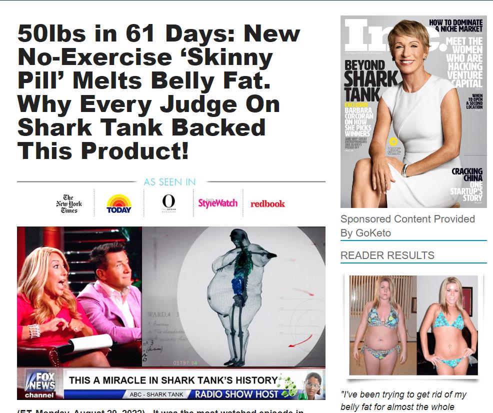 shark tank keto screenshot