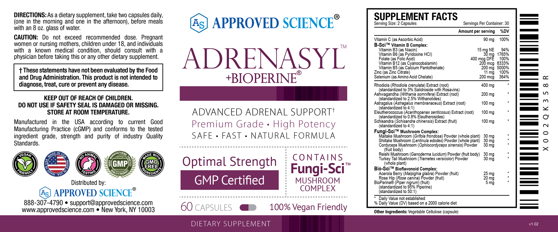 Adrenasyl™ Supplement Facts