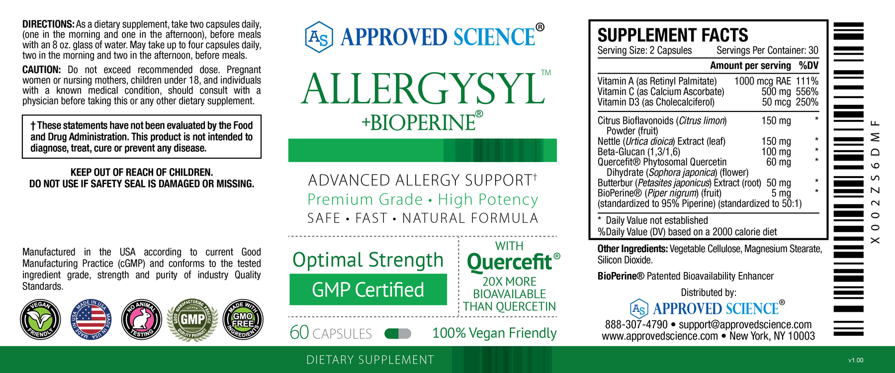 Allergysyl™ Supplement Facts