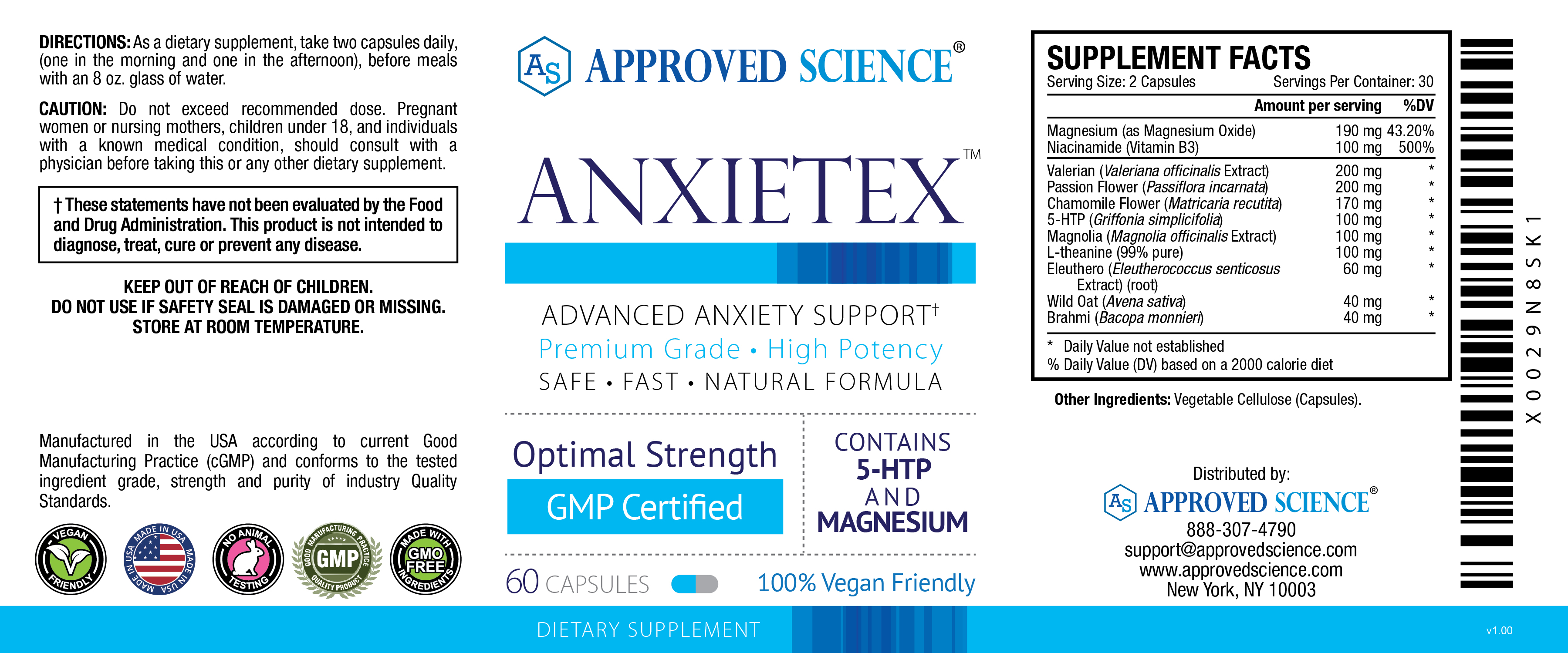 Anxietex™ Supplement Facts