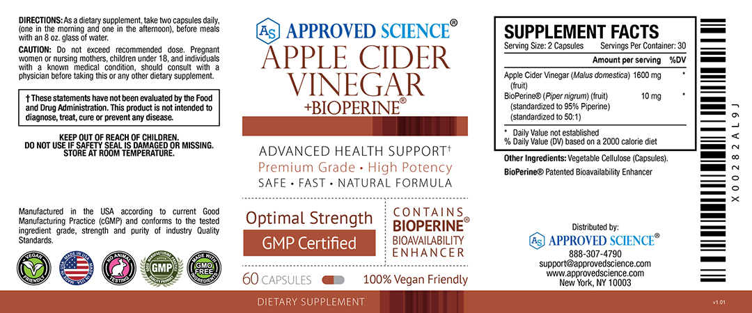 Approved Science® ACV Supplement Facts