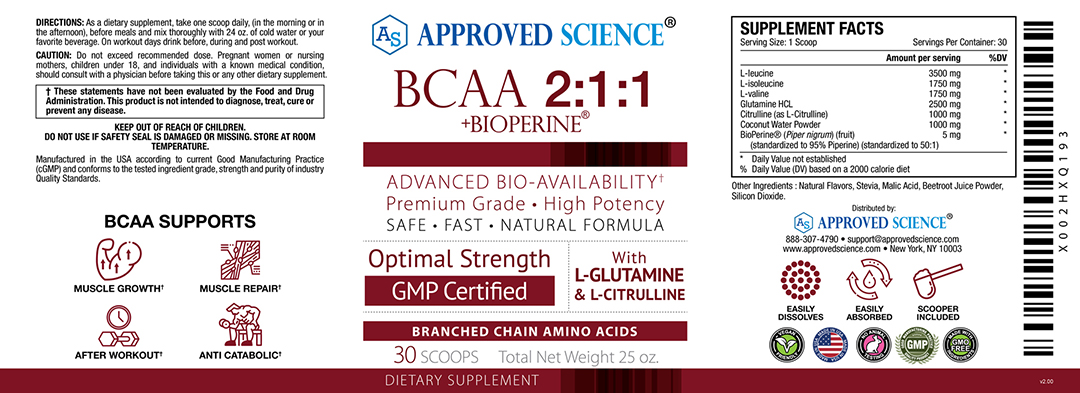 Approved Science® BCAA Supplement Facts
