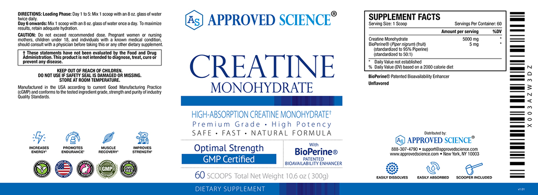 Approved Science Creatine Supplement Facts