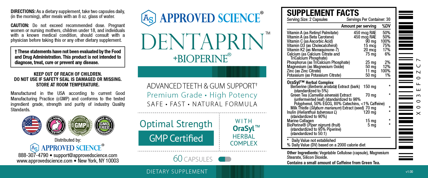 Dentaprin™ Supplement Facts