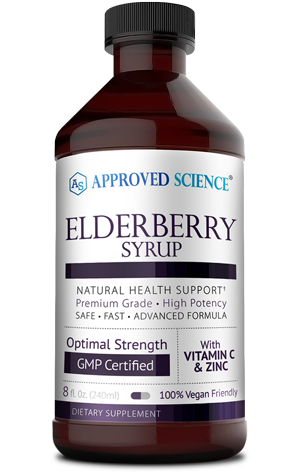 Approved Science® Elderberry Syrup ingredients bottle