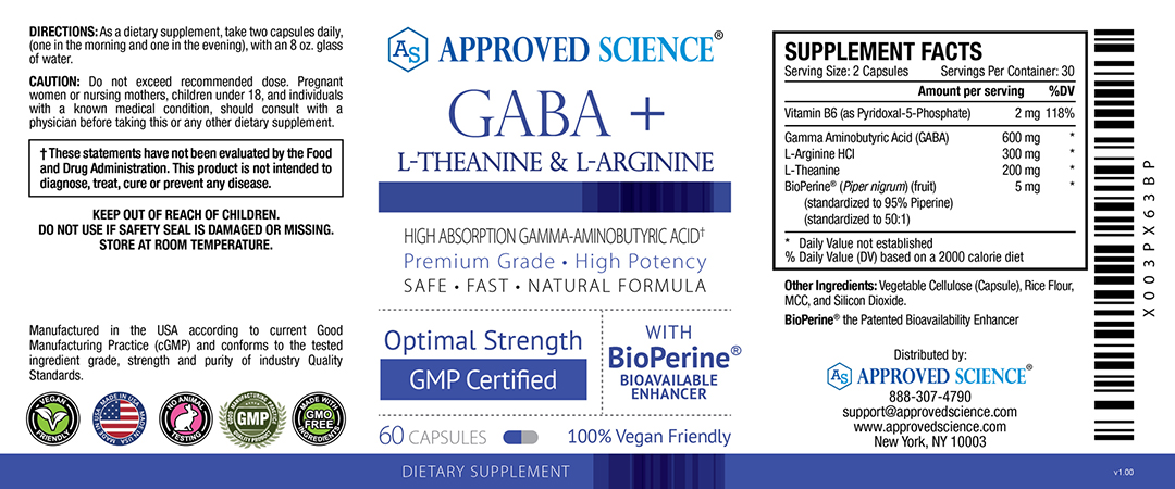 Approved Science® GABA+ Supplement Facts
