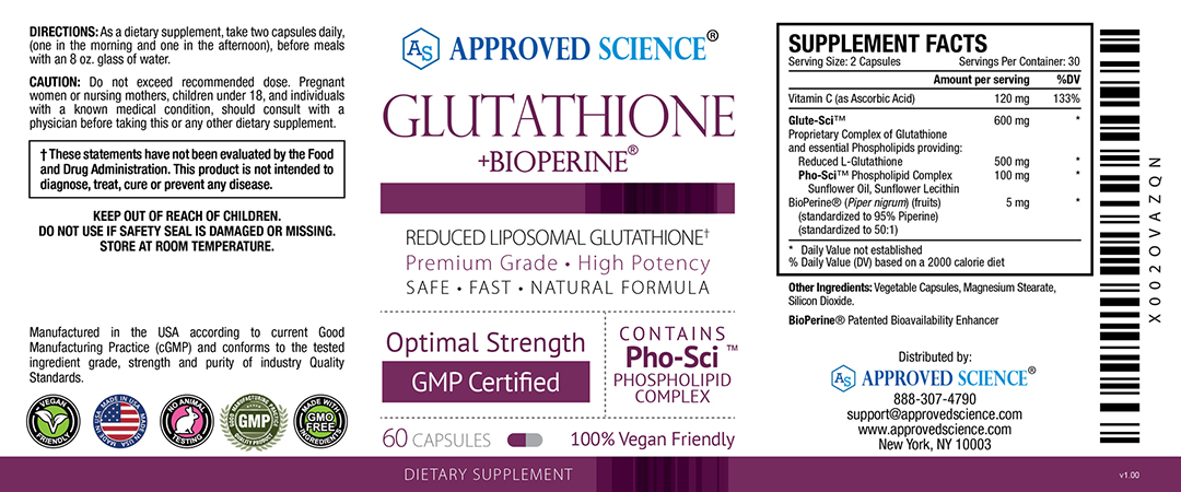 Approved Science® Glutathione Supplement Facts