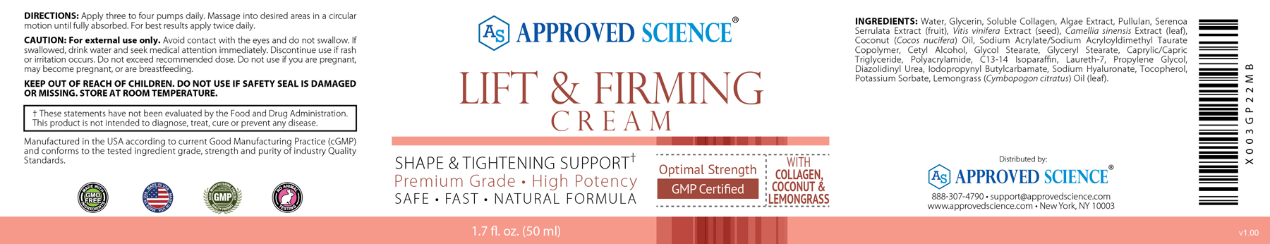 Lift & Firming Cream Supplement Facts