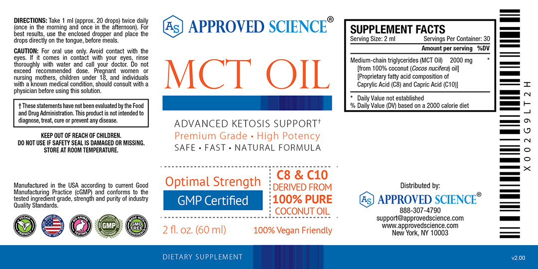 Approved Science® MCT Oil Supplement Facts