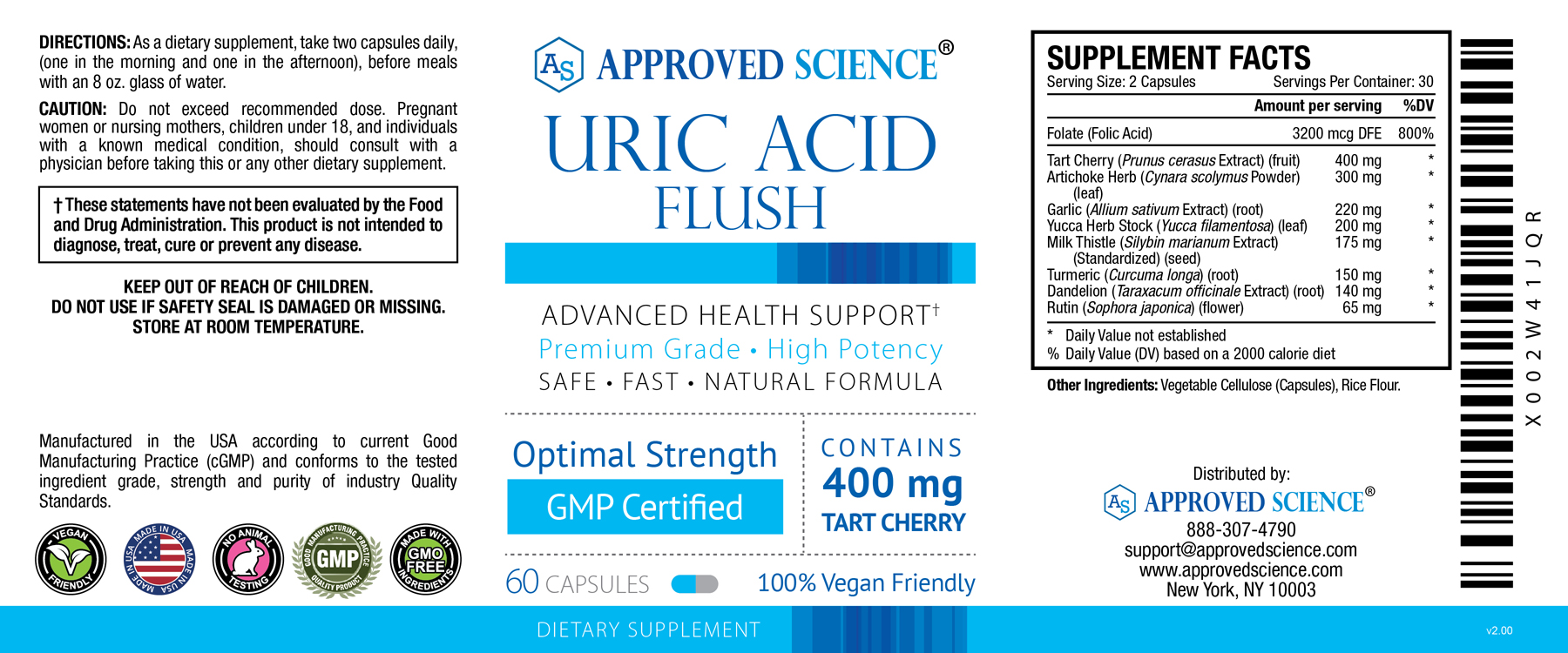 Uric Acid Flush Supplement Facts