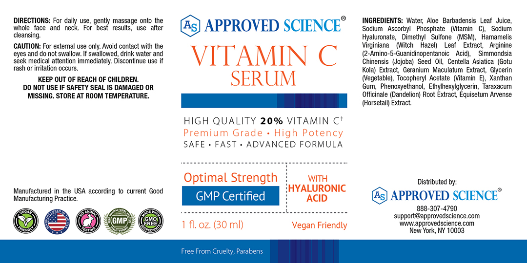 Approved Science® Vitamin C Serum Supplement Facts