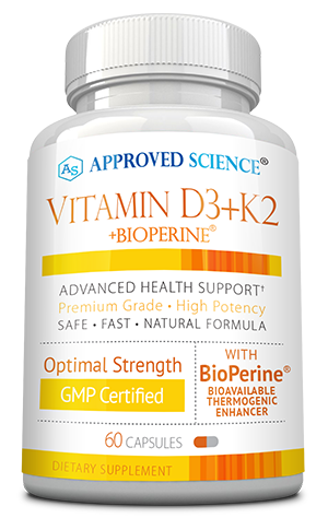 Approved Science® Vitamin D3+K2 ingredients bottle