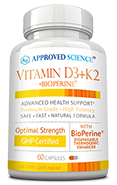 Approved Science® Vitamin D3+K2 Small Bottle